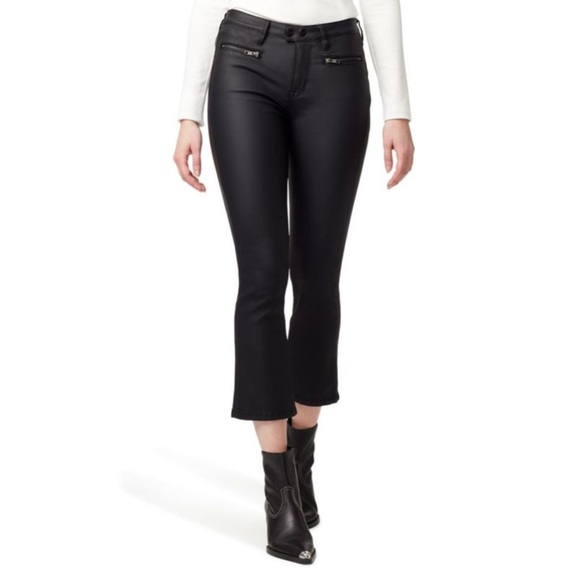 Sanctuary Coated Black Connector Kick Crop Standard Rise Pants Size 28 - Picture 1 of 11